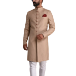 Premium Handmade Fawn Color Royal Achkan | Exquisite Wedding Attire for Men | Jaipurio